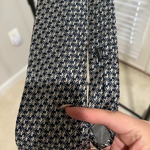 Charvet Place Vendôme Black/White Patterned Soie Silk Mens Neck Tie - Picture 9 of 9